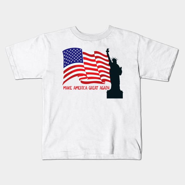 MAKE AMERICA GREAT AGAIN T-SHIRT Kids T-Shirt by QUENSLEY SHOP